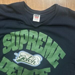 Supreme Dark Blue Tee with Green Logo